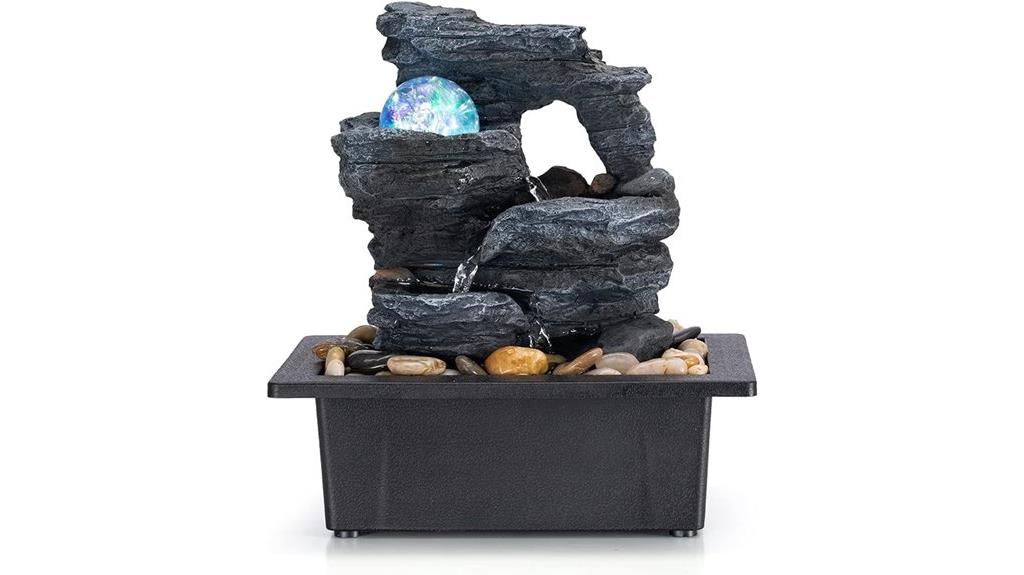 rotating fountain with lights