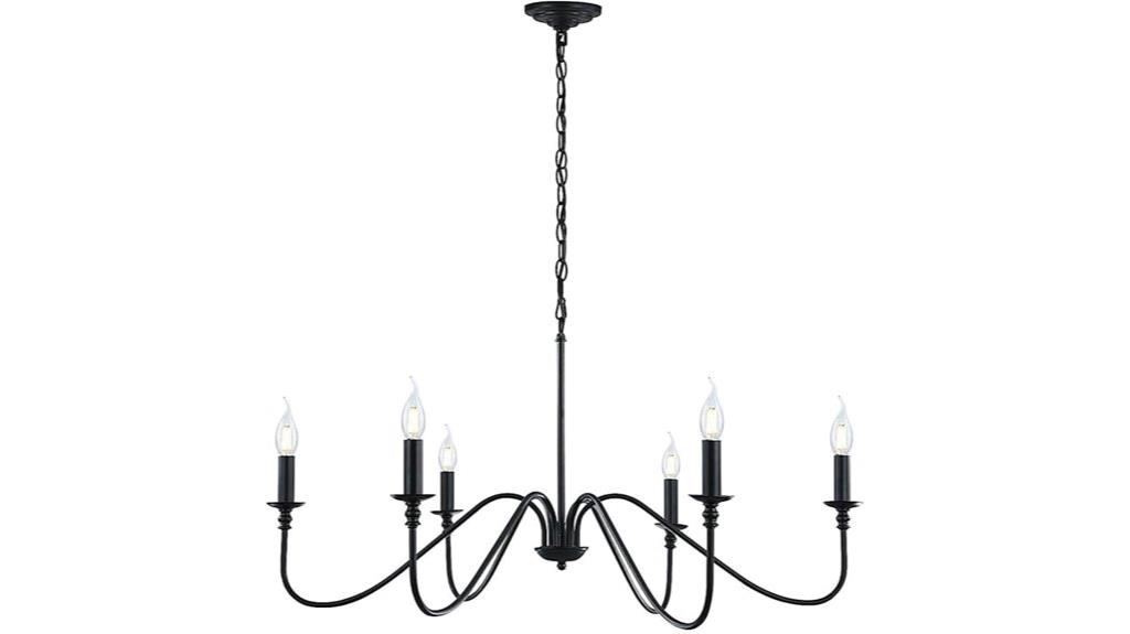 rustic black iron chandelier
