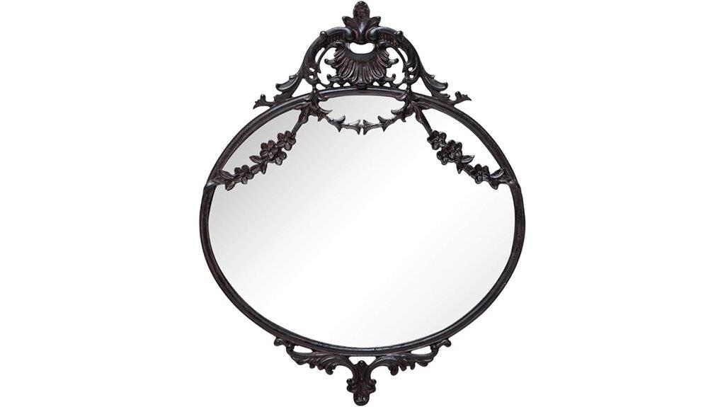 rustic oval wall mirror