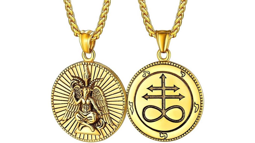 satanic brimstone cross necklace