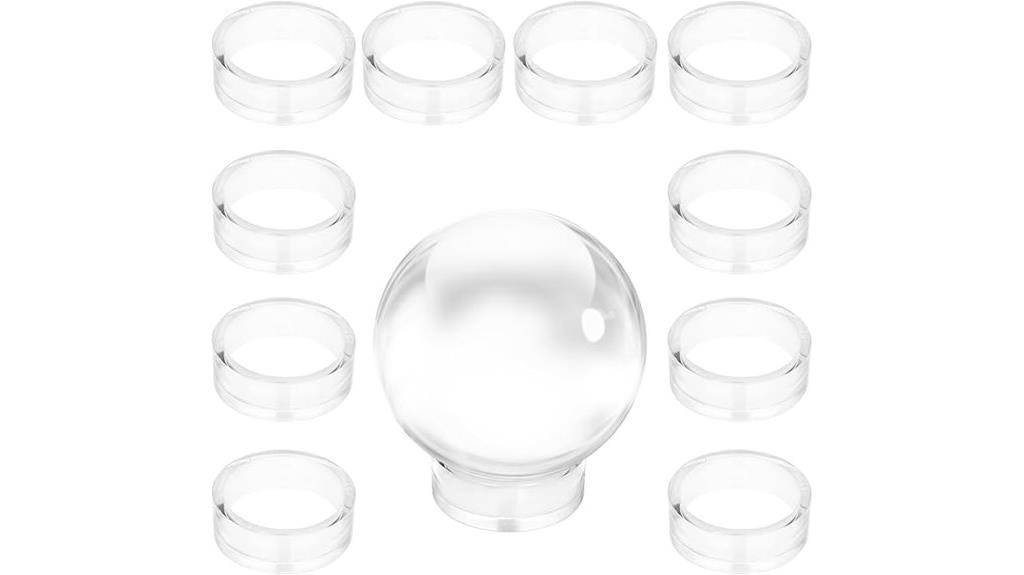 set of 12 clear sphere stands