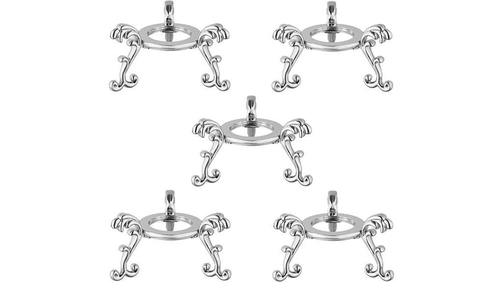 set of five crystal ball stands