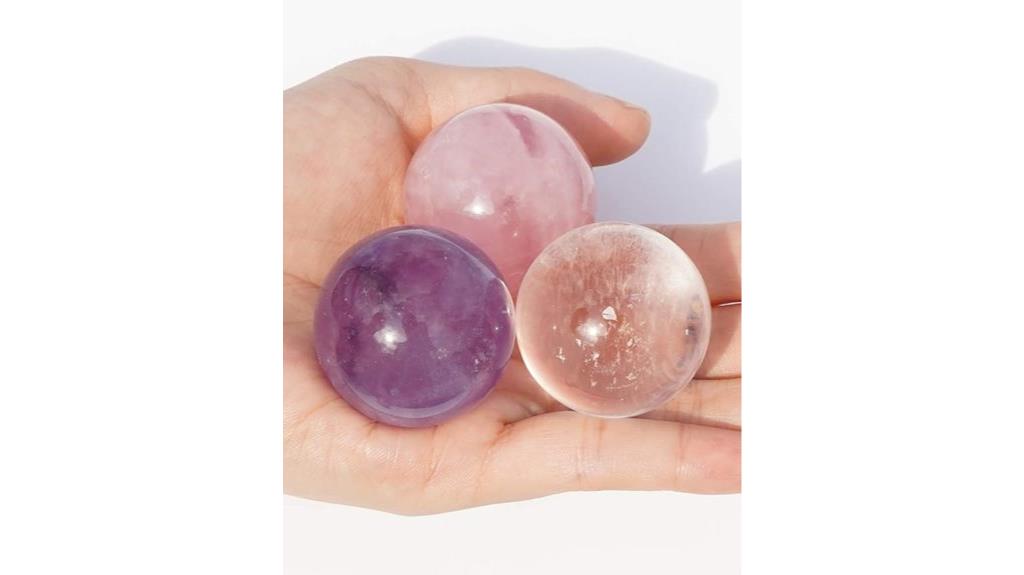 set of three crystal spheres