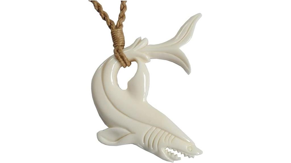 shark bone carved necklace