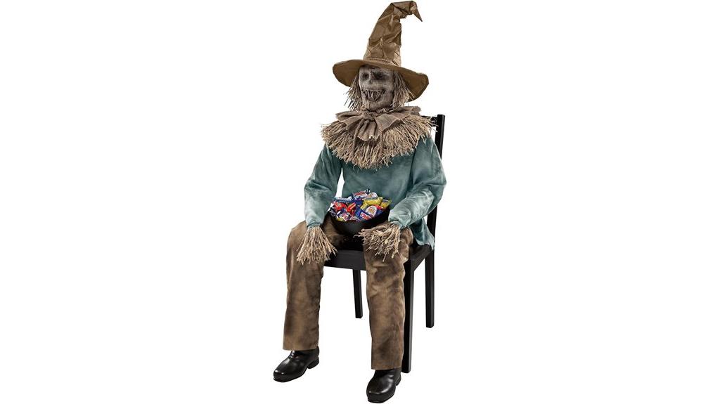 sitting scarecrow animatronic figure