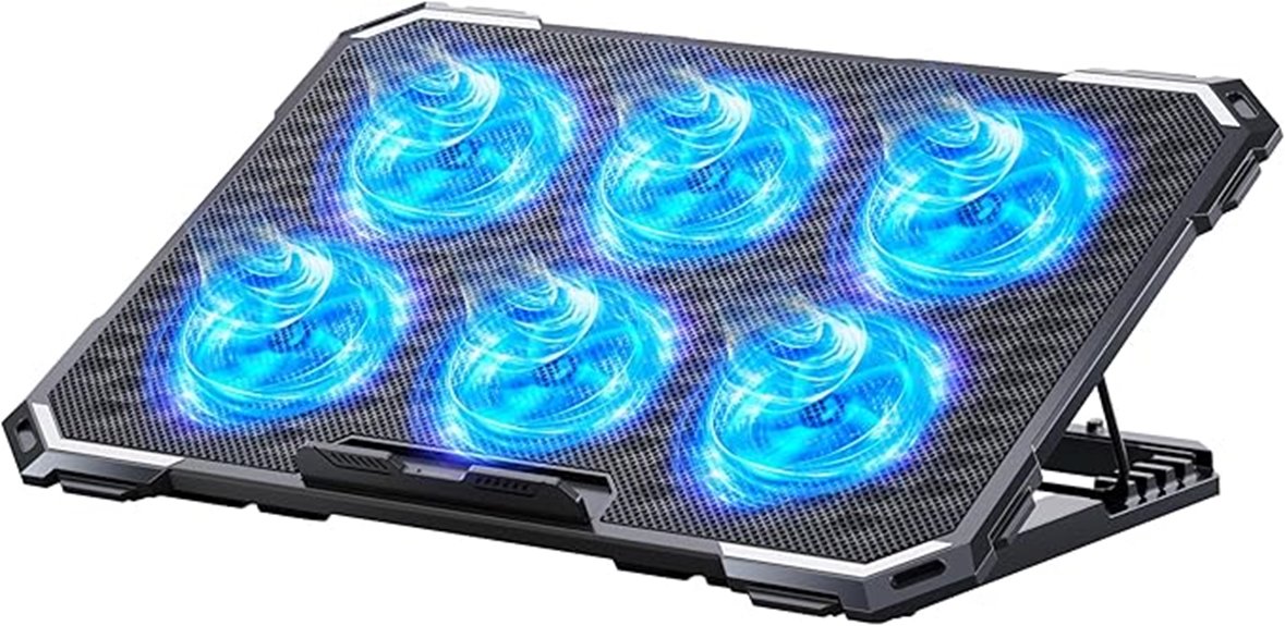 six fan cooling pad