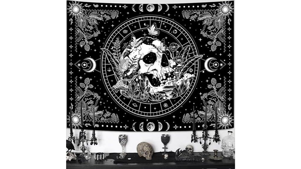 skeleton tapestry wall art
