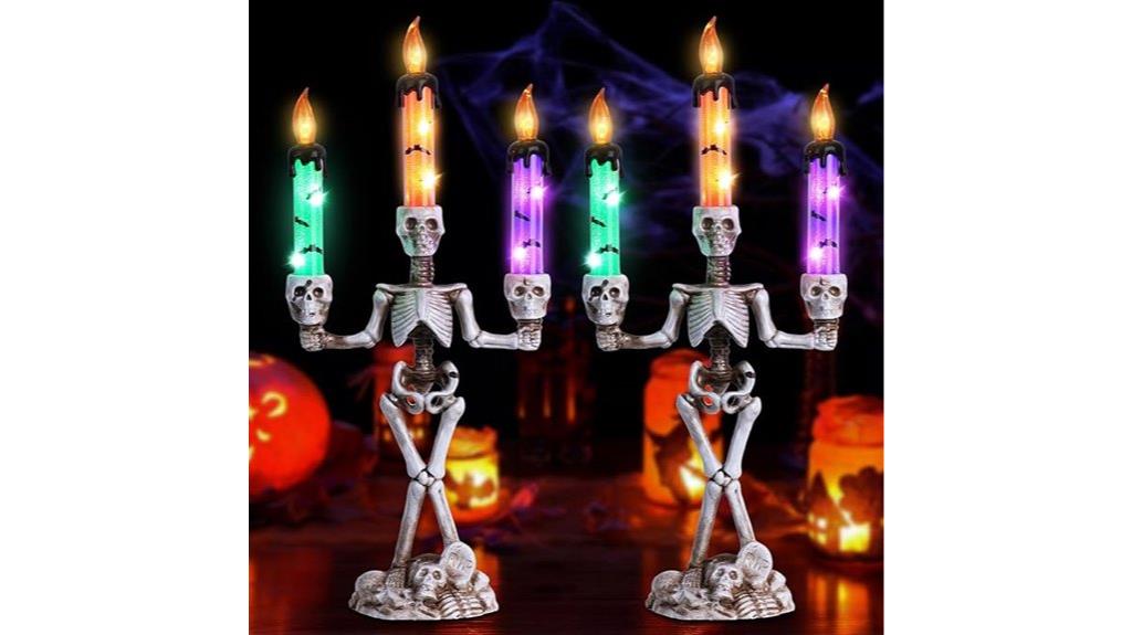 skull halloween candelabra decor