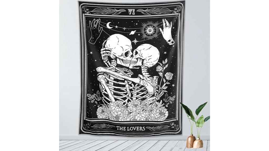 skull wall tapestry decor