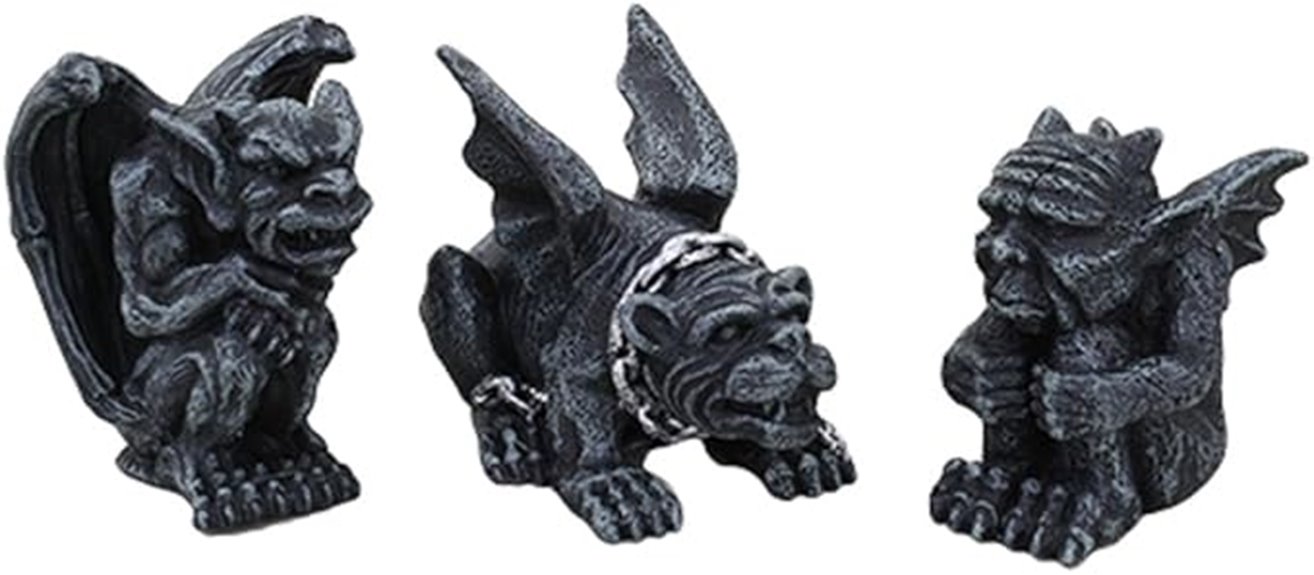 small gargoyle figurine set