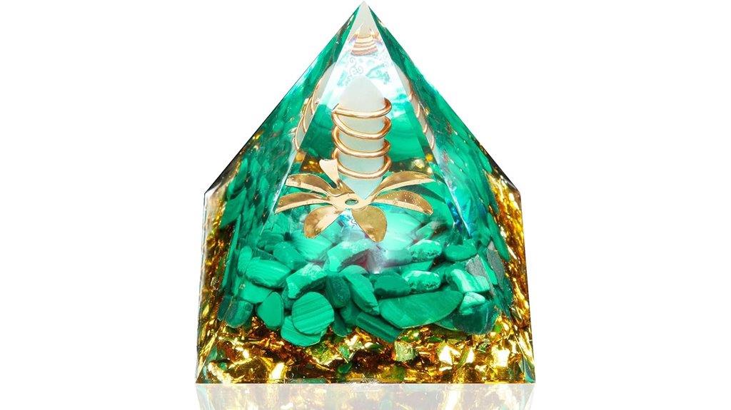 small orgone crystal pyramid