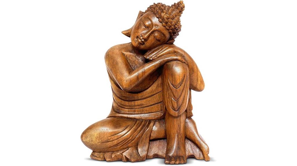 small wooden buddha figurine