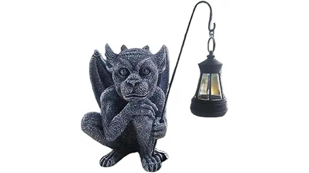 solar gargoyle garden statue