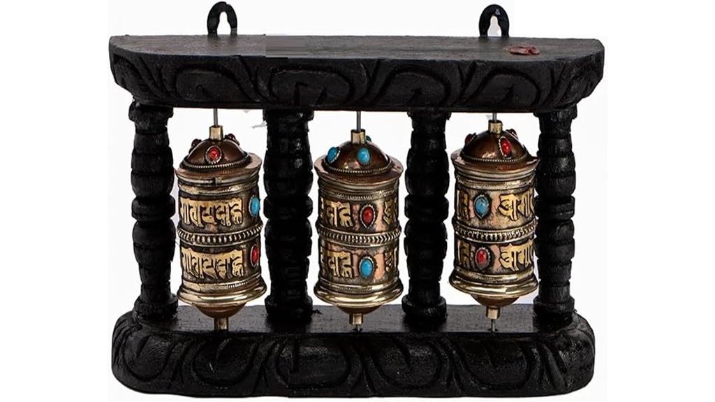 spinning prayer wheel decor