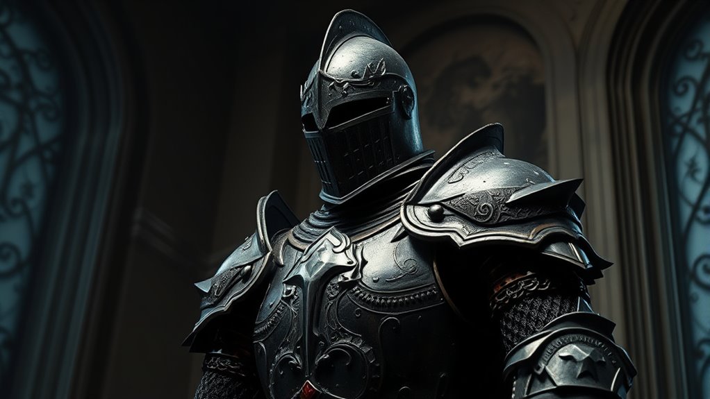 spooky life size knight statues