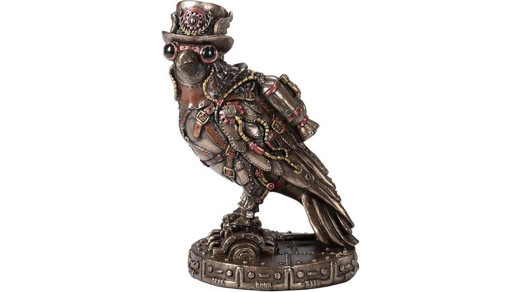 steampunk raven rocket sculpture