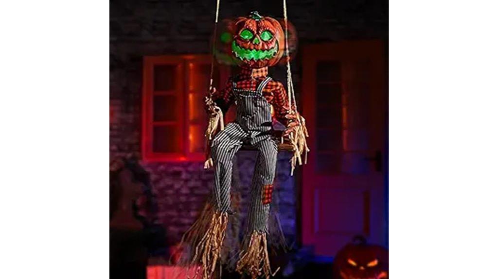 swinging pumpkin halloween decor