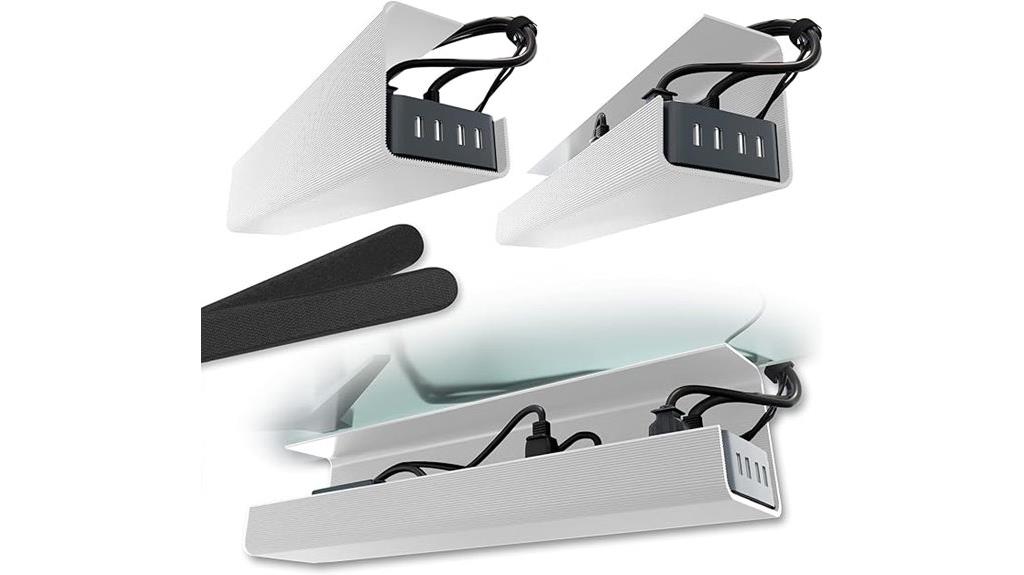 two screw less cable trays