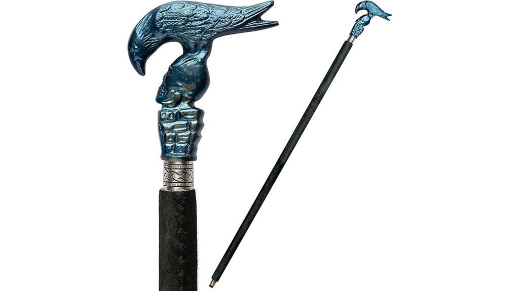 victorian raven skull handle