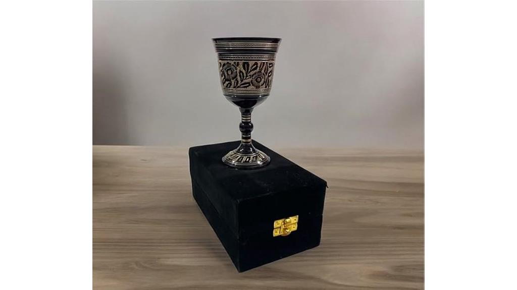 vintage black brass goblet