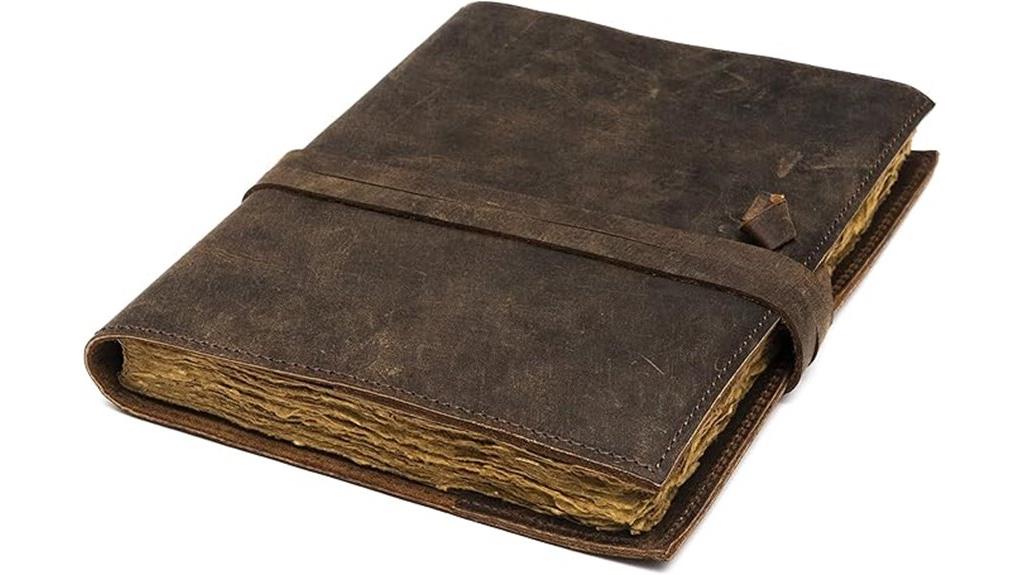 vintage brown leather journal