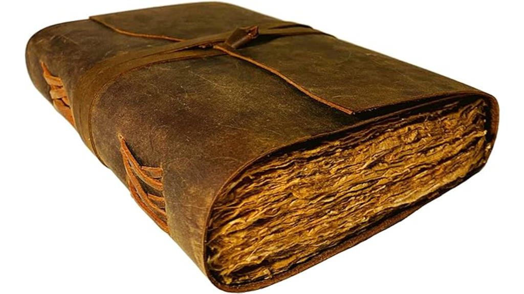 vintage dark leather journal