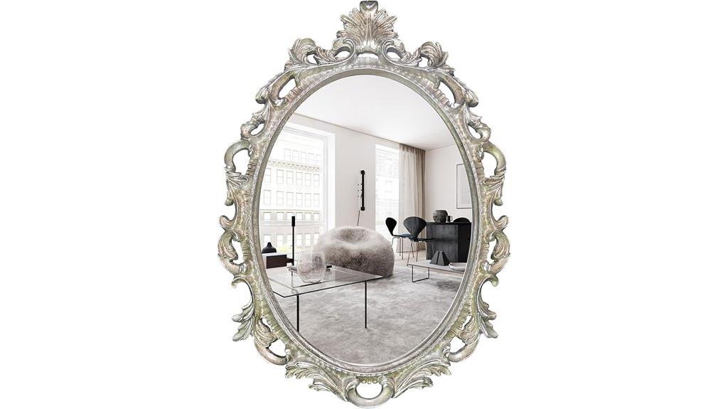 vintage gothic silver mirror