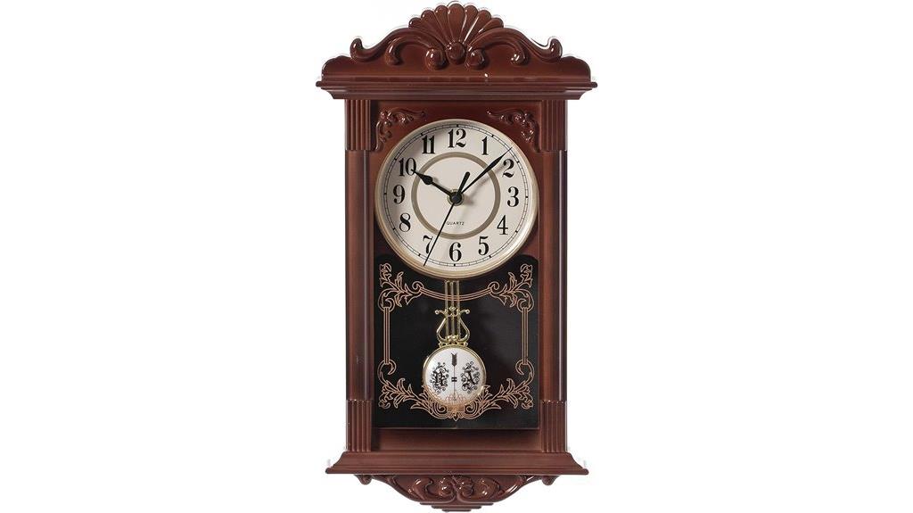 vintage wooden pendulum clock