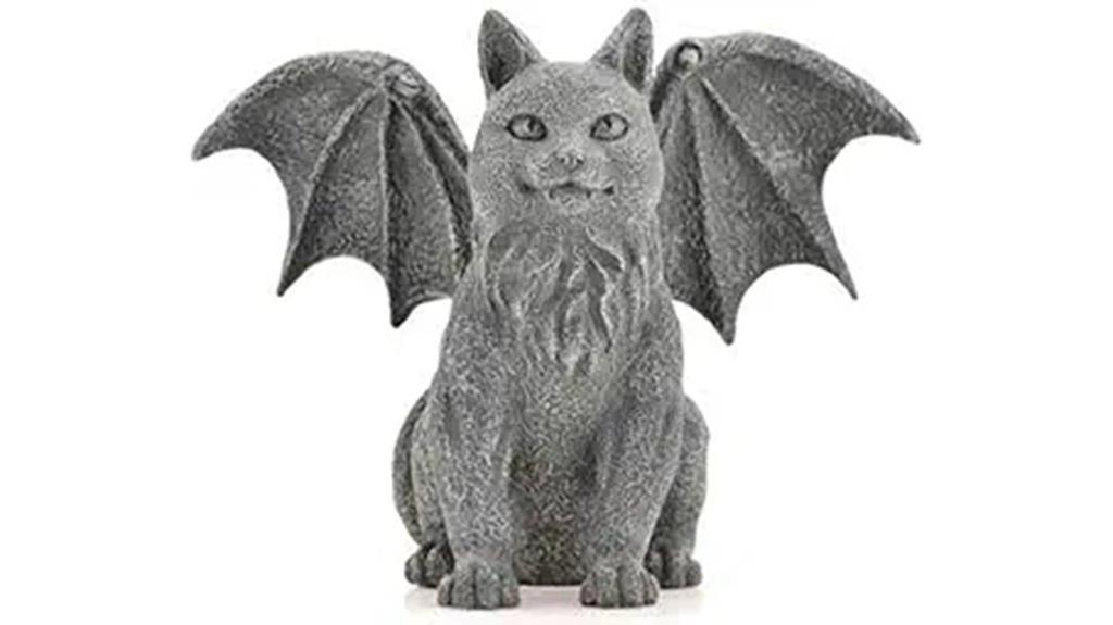 winged cat gargoyle figurine