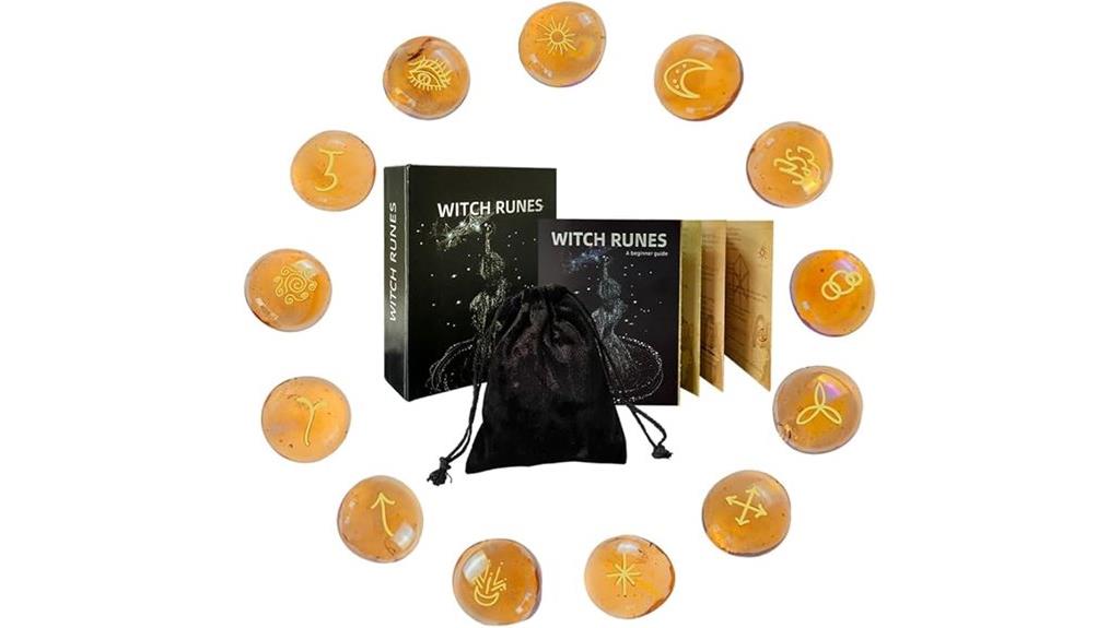 witch runes set with stones