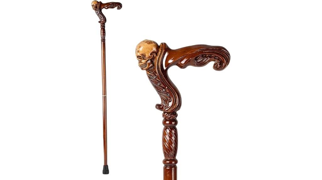 wooden cane with rubber tip