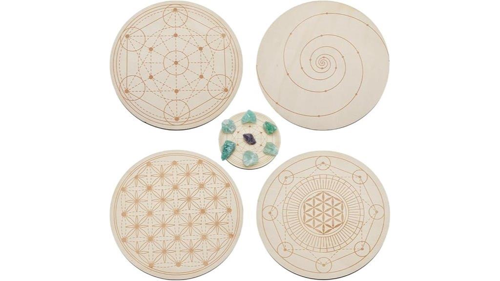 wooden crystal grid plate