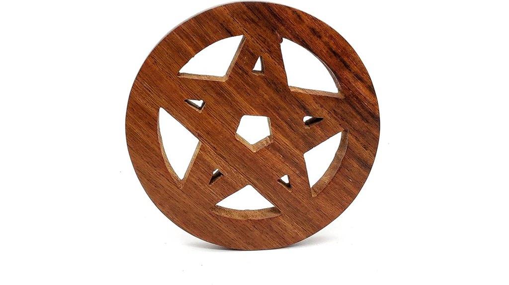 wooden pentacle altar tile