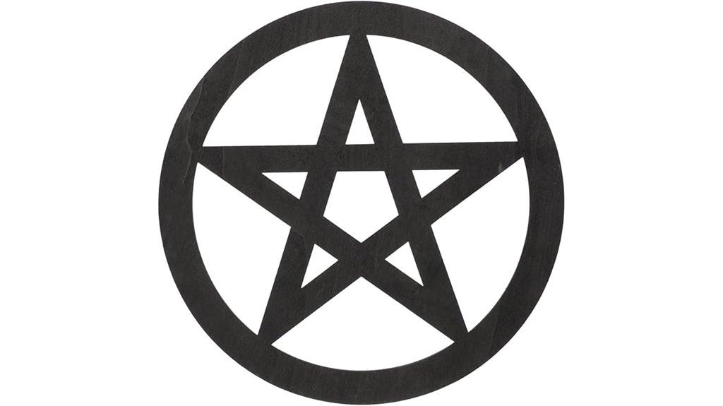 wooden pentagram ritual tile