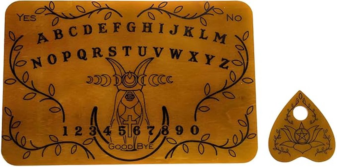 wooden planchette spirit board