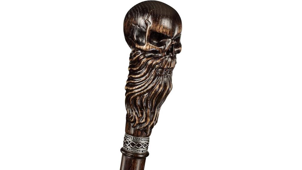 wooden skull cane design