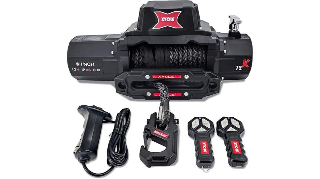 12000 pound wireless synthetic winch