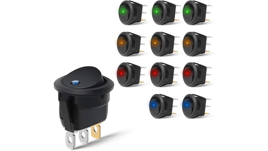 12 pack round led switches