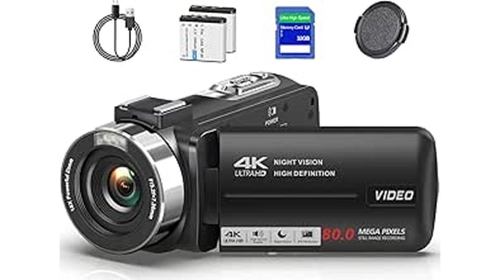 4k camcorder with accessories