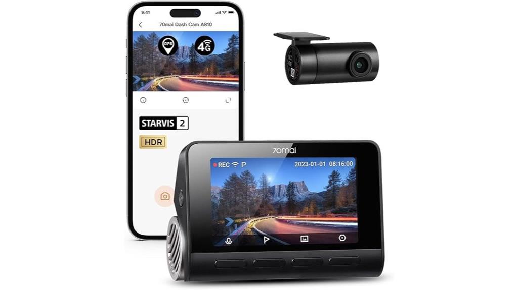4k front rear dash cam