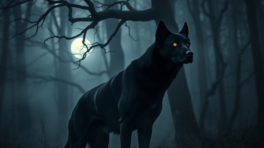 black dogs symbolize death and protection