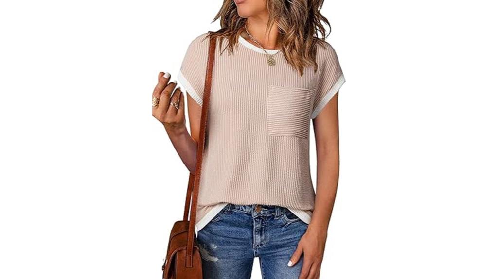 color block ribbed tee