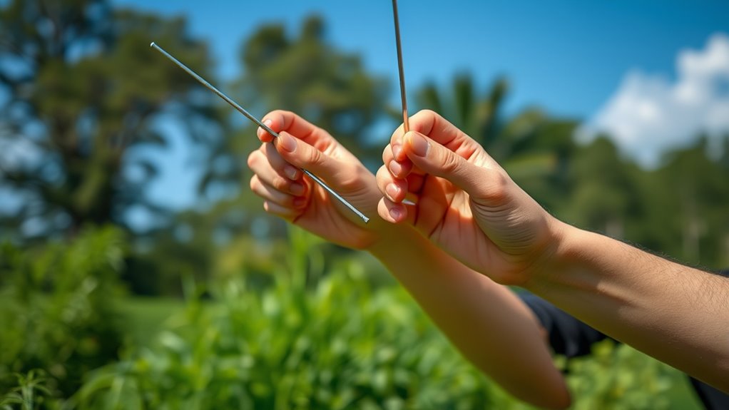 critical dowsing rod technique