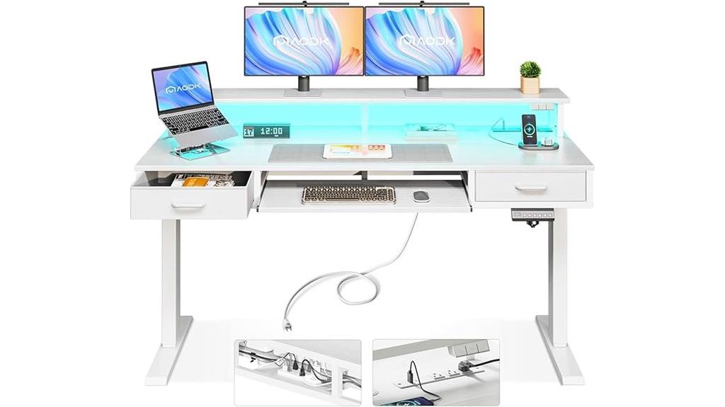 electric standing desk drawers