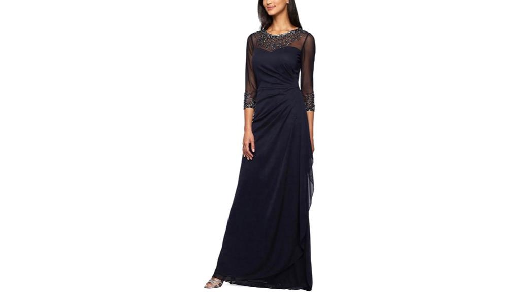elegant long a line dress