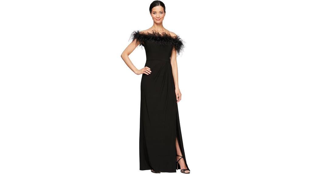 elegant off shoulder gown