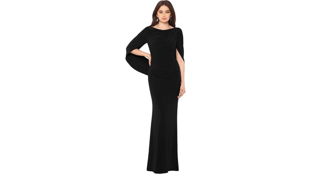elegant stretch cowl gown