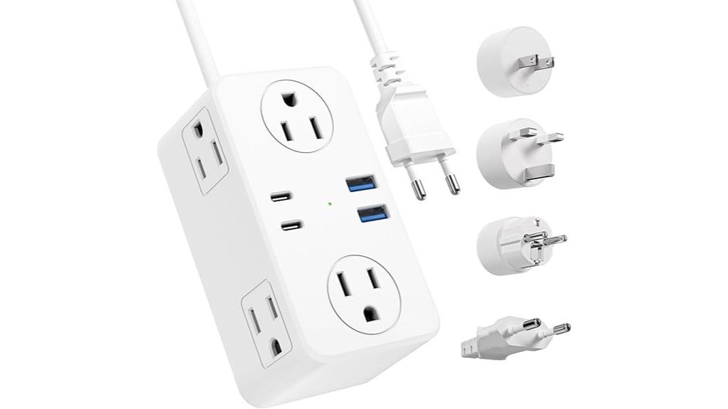 european power adapter with multiple outlets