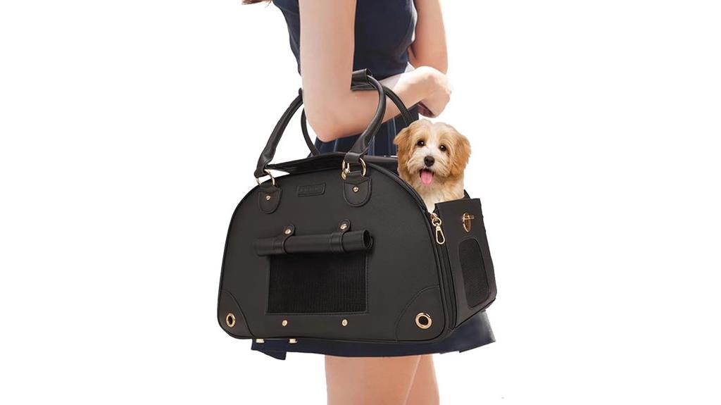 foldable pu leather pet purse