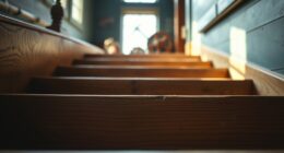 footsteps echo on wooden stairs